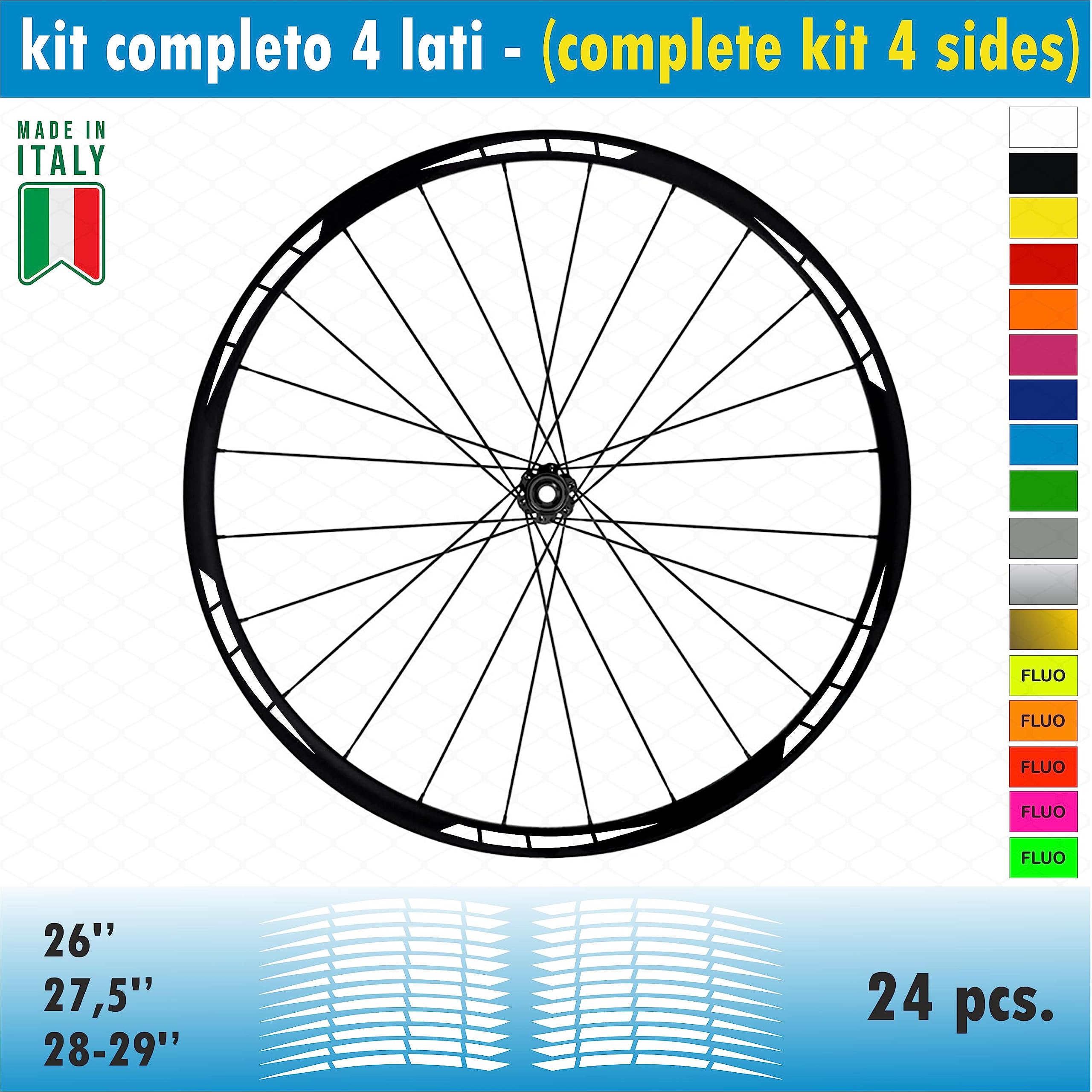 Adesivi Per Cerchi Bici - Kit Completo Per MTB 26-29 Pollici, Colore Grigio Medio Opaco - Foto 2