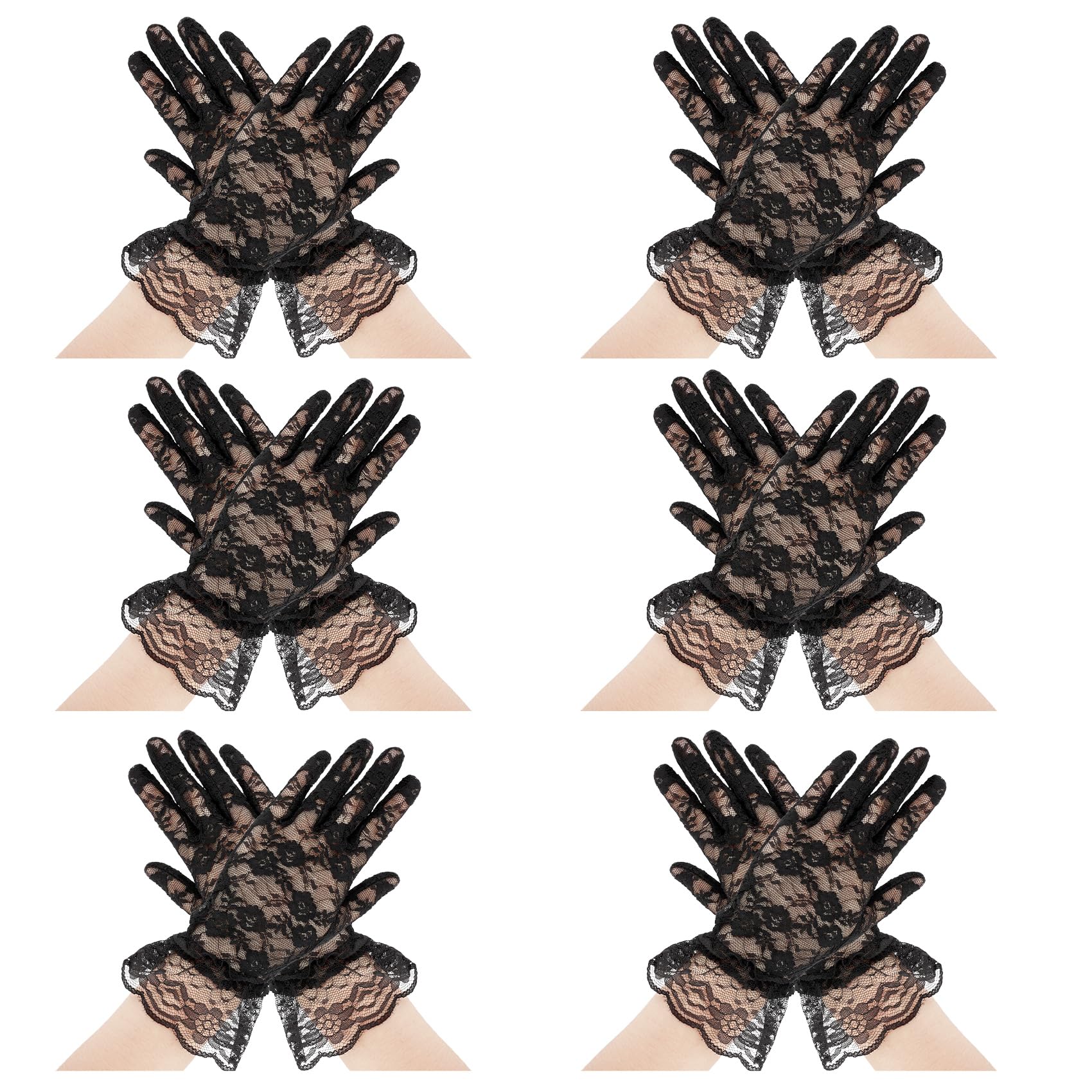 Lace Gloves Women Halloween Gloves Formal Glove for Evening Wedding Opera