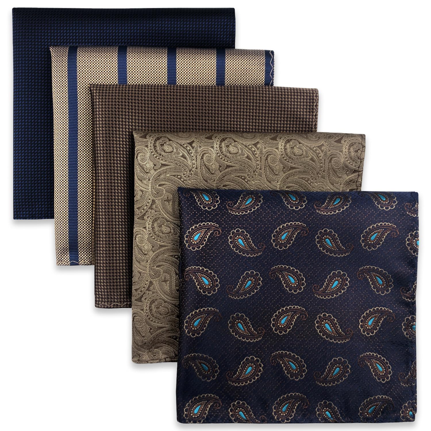 S&W SHLAX&WING 5 Pieces Pañuelo De Bolsillo Para Hombre Handkerchiefs Set para chaqueta de traje — view 47