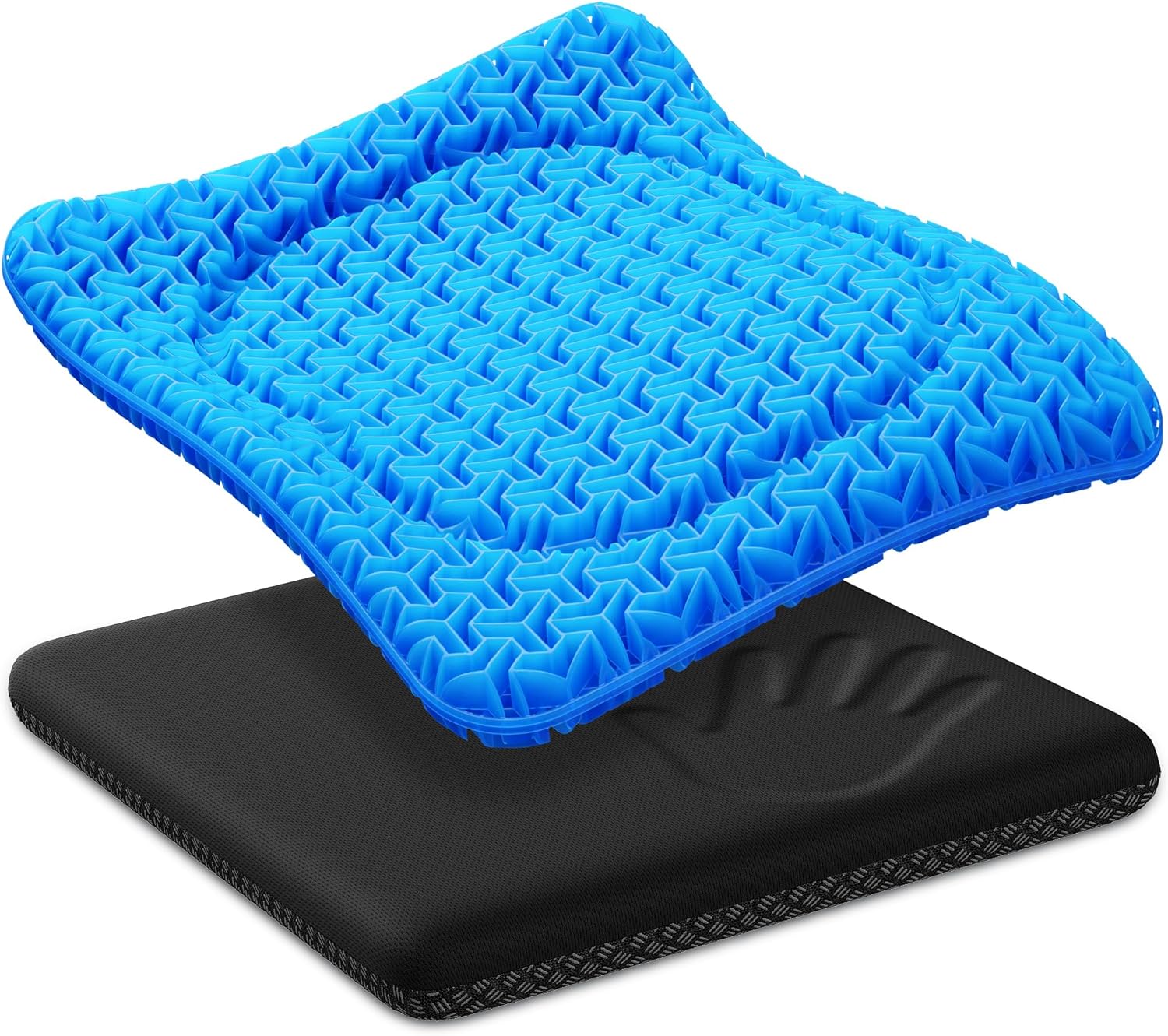 Gel Seat Cushion, Cool Chair Cushion for Office Chairs, Driving Car Cushion Breathable, Wheelchair Cushions for Pressure Relief, Back Pain for Seat Cushion, Chair Pad with No-Slip Cover