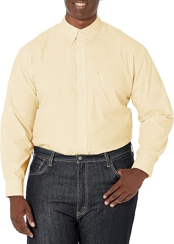 Izod Men's Big and Tall Button Down Long Sleeve Stretch Performance Solid Shirt