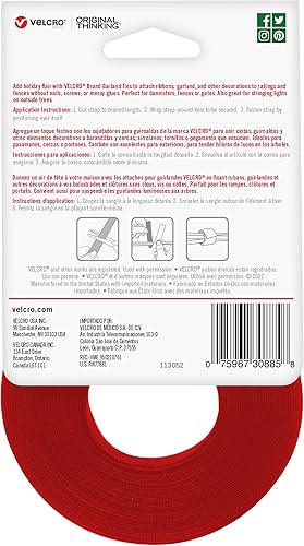 Miniatura 10 de VELCRO Brand Corbatas de guirnalda navideñas  Guirnaldas colgantes luces o coronas  Para barandillas barandillas escaleras o postes de lámpara