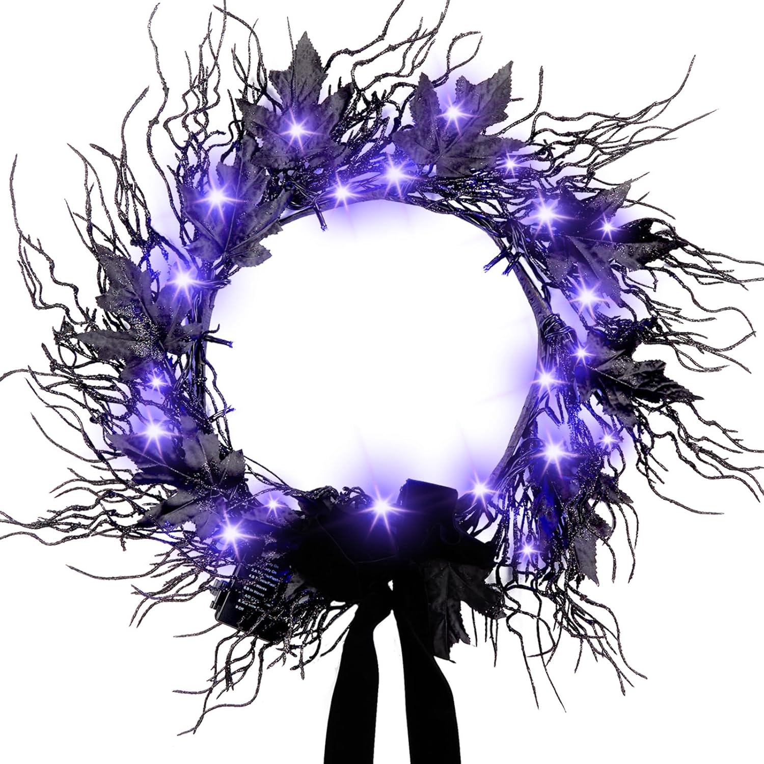 JORNOY 20inch Large Halloween Ball Wreath with Ghost & Pumpkin Accents - Seasonal Orange/Black Wall Hanging, Front Door, Mantel, Porch Decor for Home