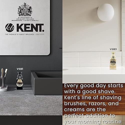 Miniatura 5 de Kent VSB6 - Soporte de cepillo de afeitado resistente al agua de 1.5 pulgadas, color marfil, para Kent BK2 y BK4 natural, base de secado al aire