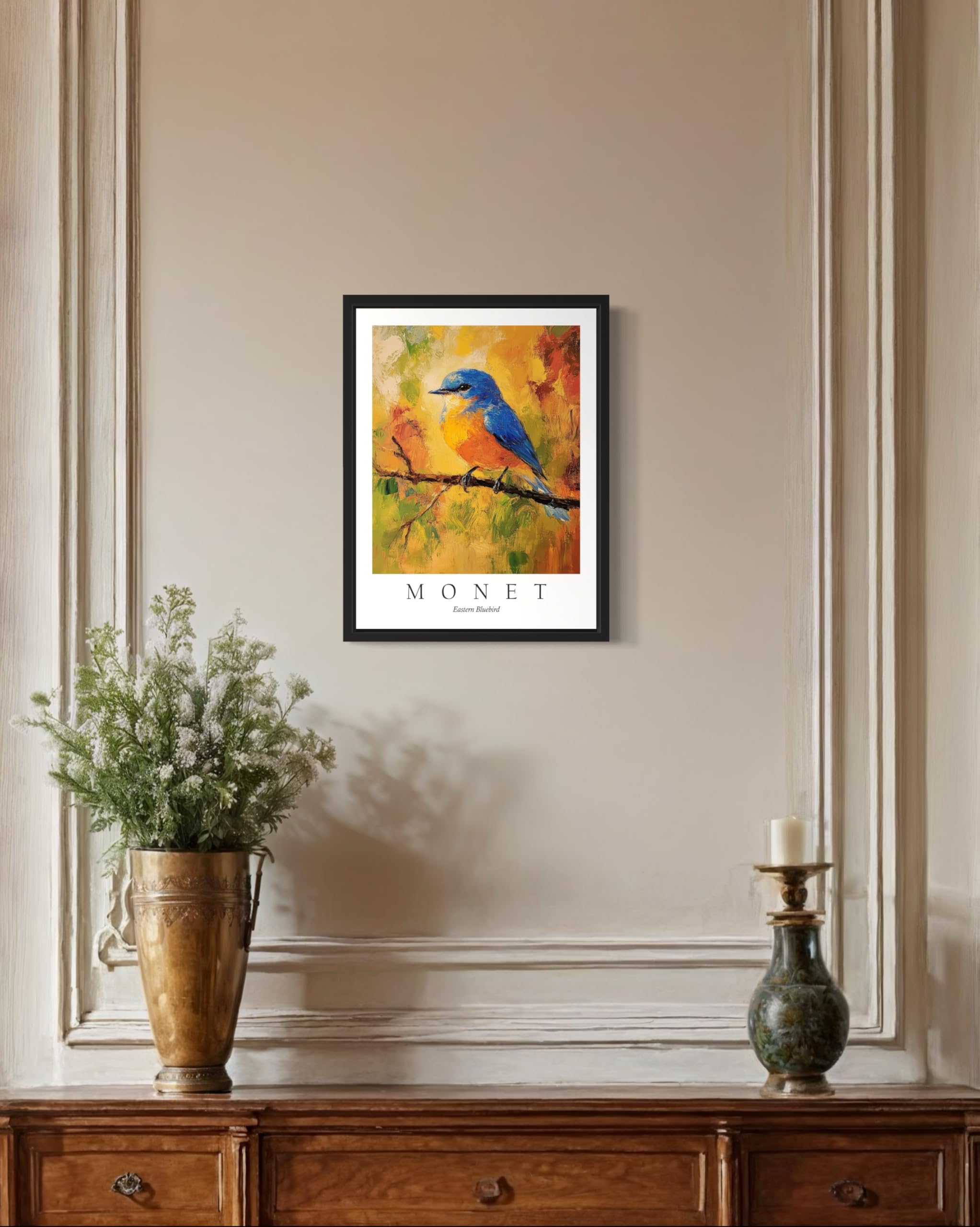 Póster Arte Aves Moderno De Mediados De Siglo – Impresión Colorida 18x24 Pulgadas – Hecho A Mano (Handmade)