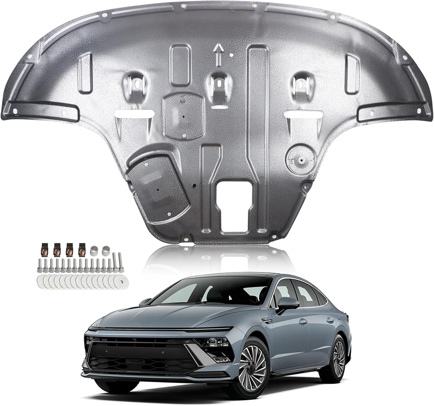 Front Engine Guard Mud Flaps w/Screw Hardware Compatible with 2020 2021 2022 2023 Hyundai Sonata Engine Splash Shield Under Car Shield Cover Board