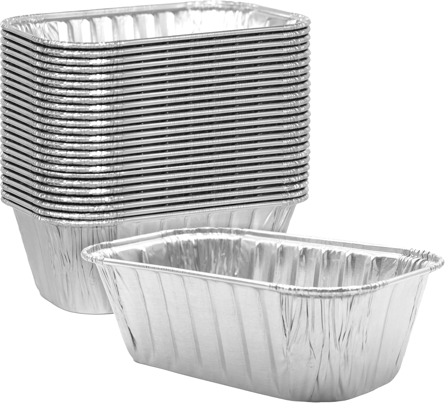 Chef-Grade Extra Thick 6 x 3.75in 1Lb Foil Loaf Pans 10 Pk. Best Disposable Bakeable Aluminum Tin Pan for Baking Bread, Small Meatloaf or Lemon Bundt Cake for Holiday Gifts, Bake Sales or Fundraisers.