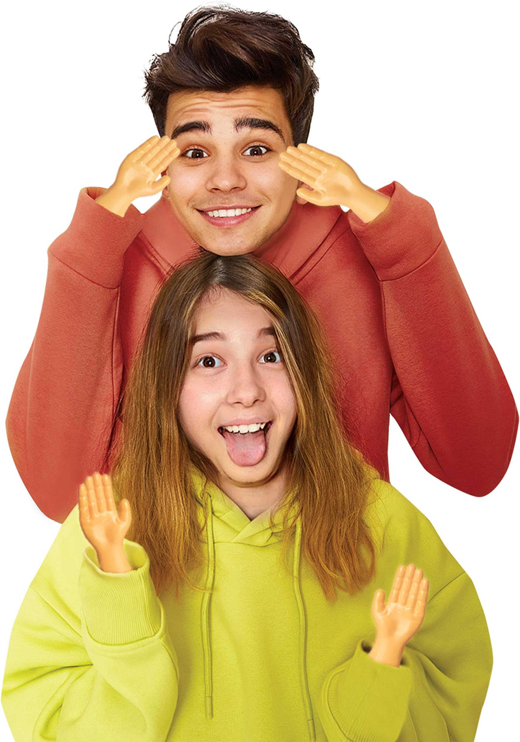 wunderlin Tiny Hands on Sticks - Baby, Mini Finger Hands 6.25 Inch Long Funny White Elephant Gifts Great Gag! Prank Kit & Realistic Little Hands Design - One Pair (1 Left + 1 Right Hands)