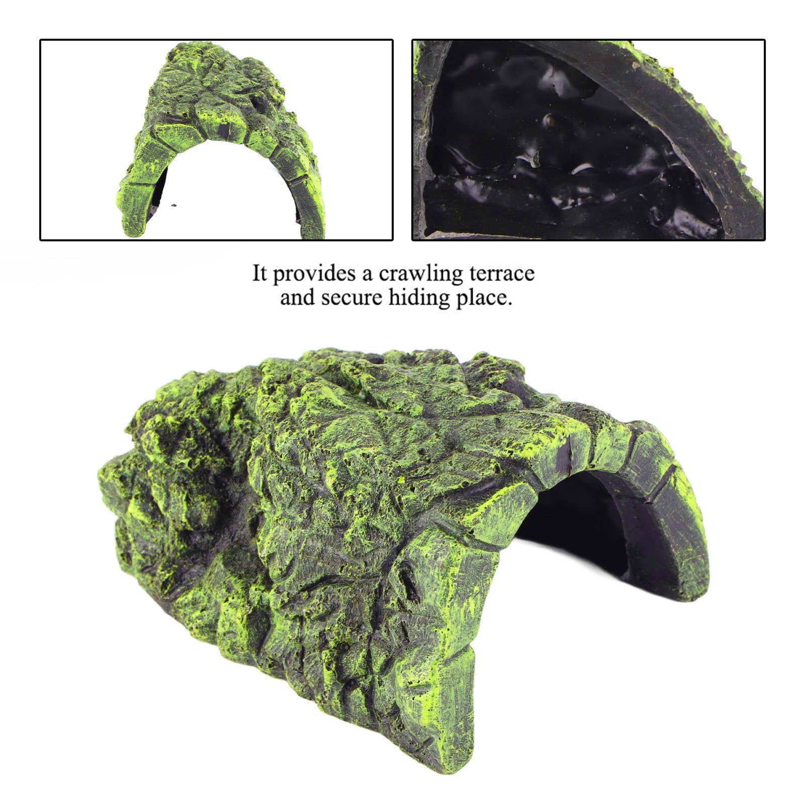 Rettile nascondiglio Habitat, rettile box riparo terrario nascondigli grotte per tartaruga acquario terrario decorazione ornamento(Grande)