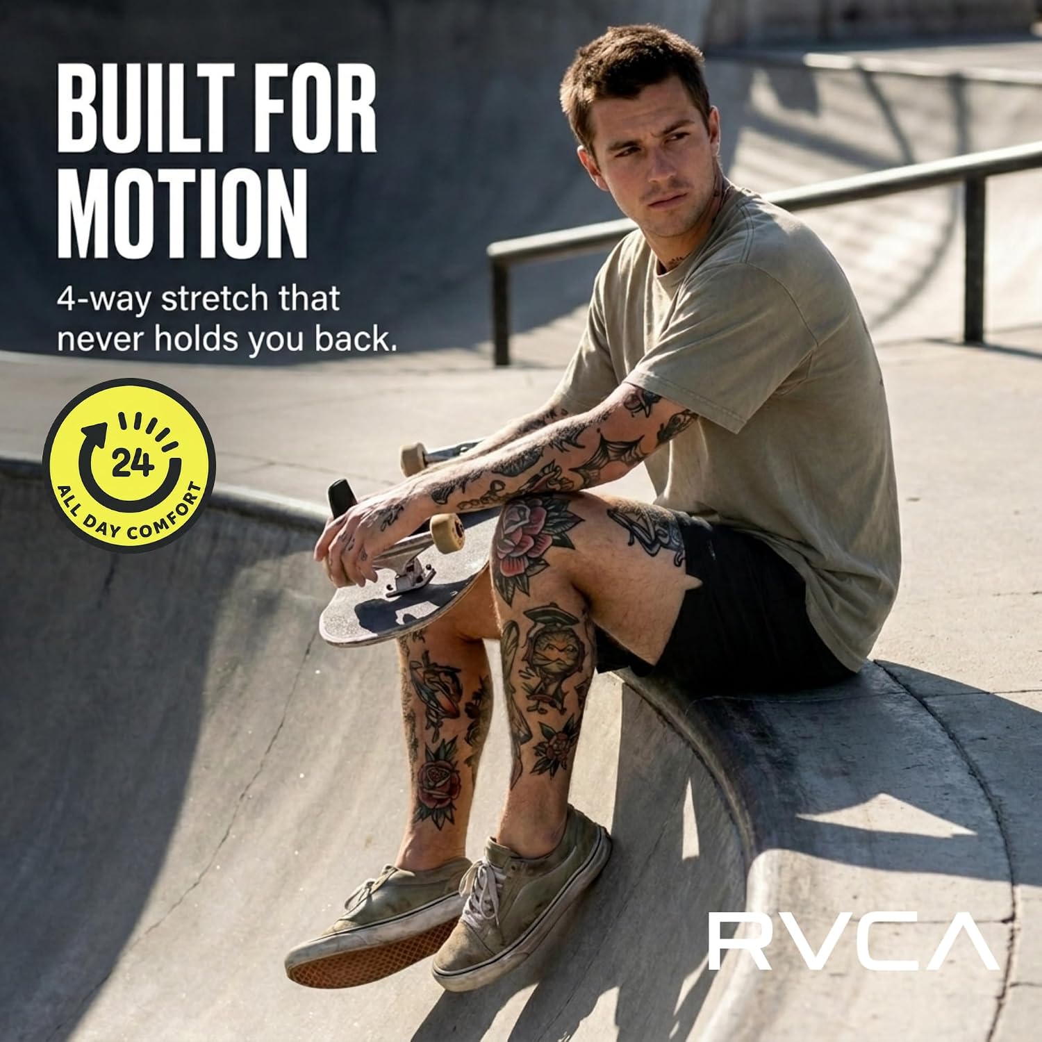 RVCA Boxer Briefs for Men, 4 Pack Moisture Wicking Athletic Underwear