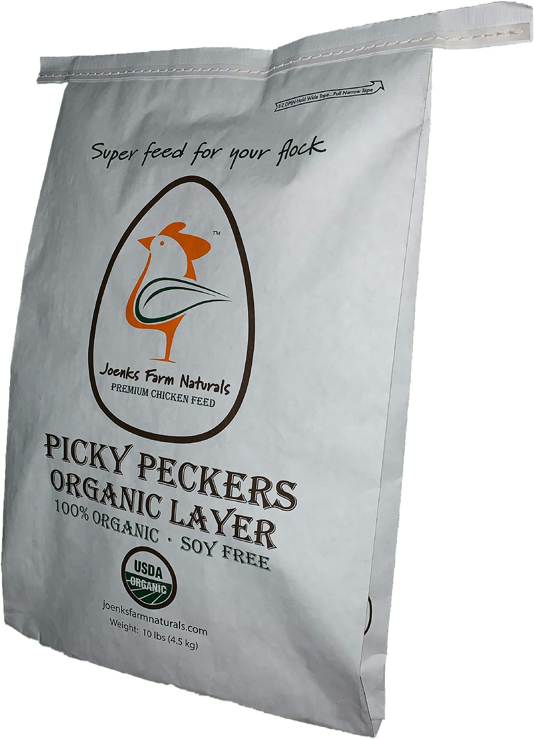 Picky Peckers Organic Chicken Layer Feed 10 lbs | 100% USDA Certified Organic