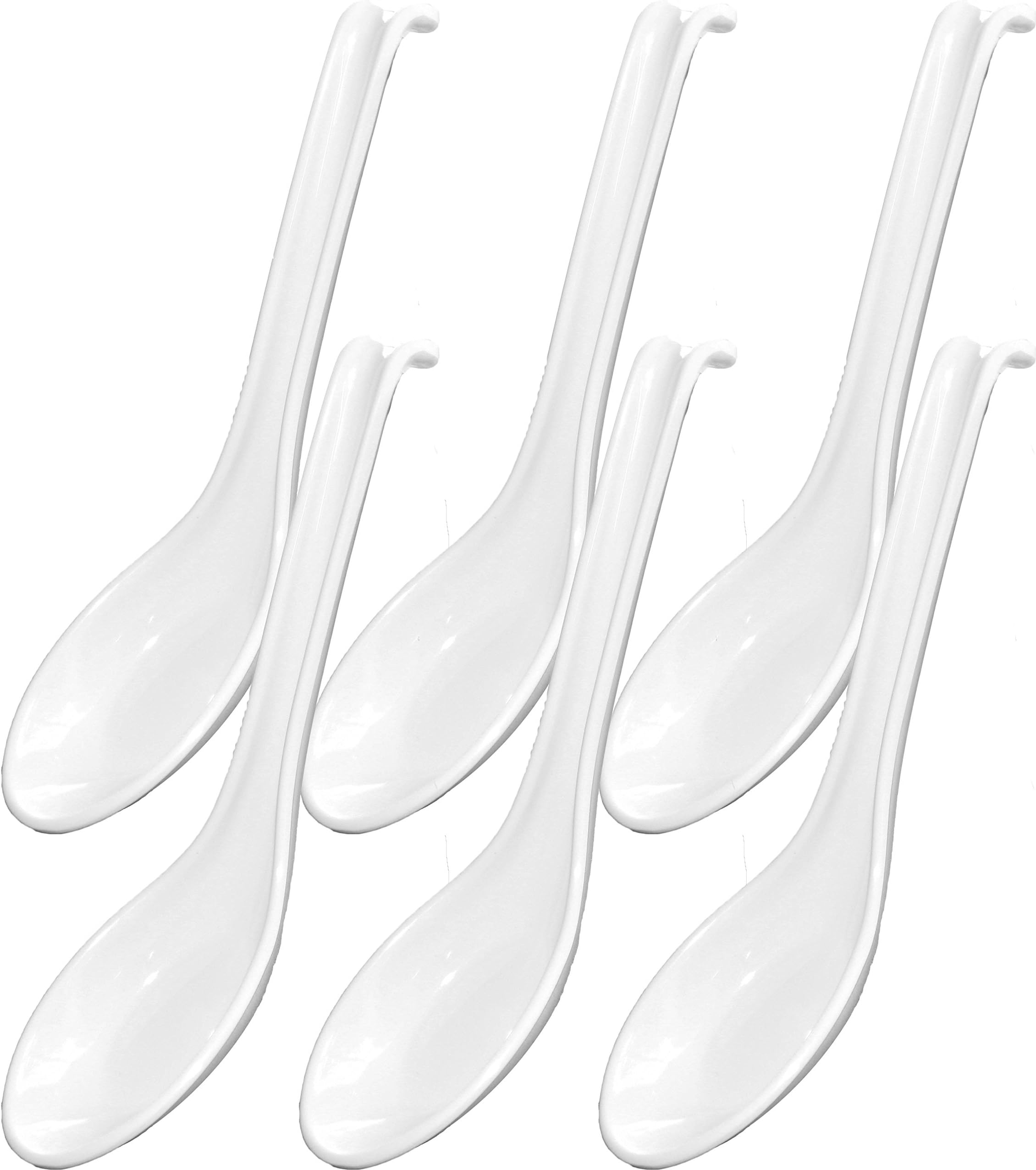 Chef Miso Set of Six White Large Japanese Soup Spoons