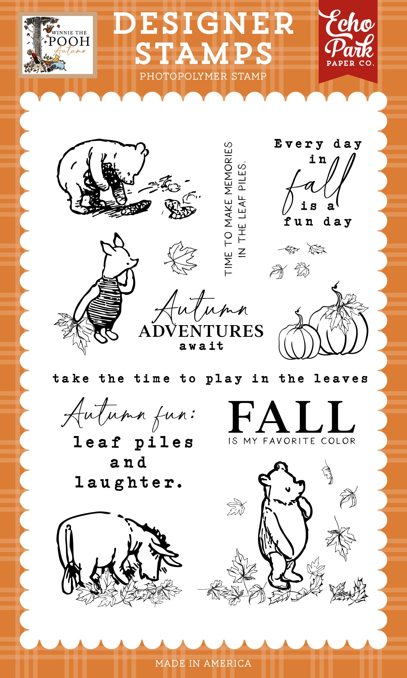 Echo Park Paper Winnie The Pooh Autumn Adventures Await Stamp Set, Multi