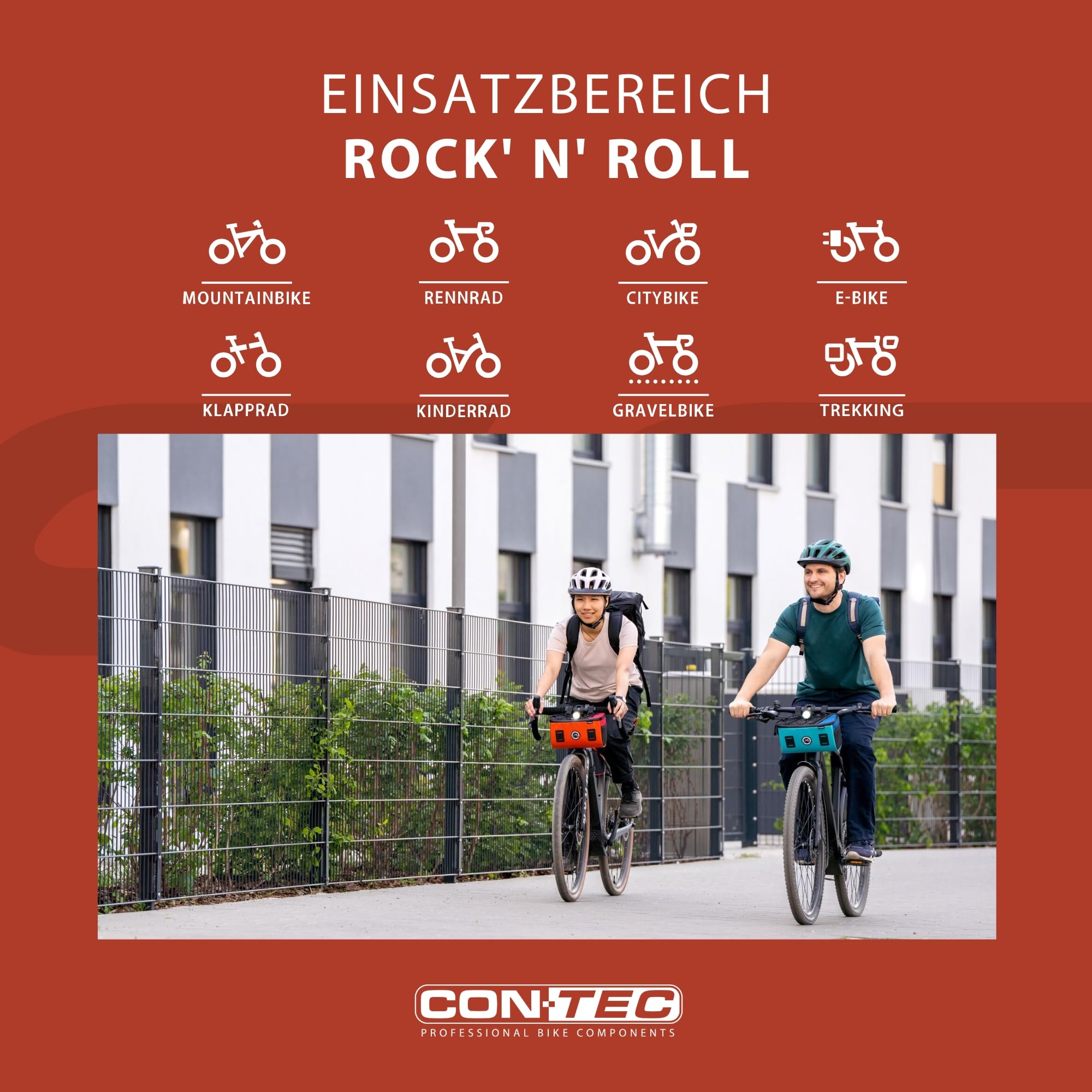 Contec Fahrradhalter Rock'n' Roll, für Erwachsene, Schwarz, One Size