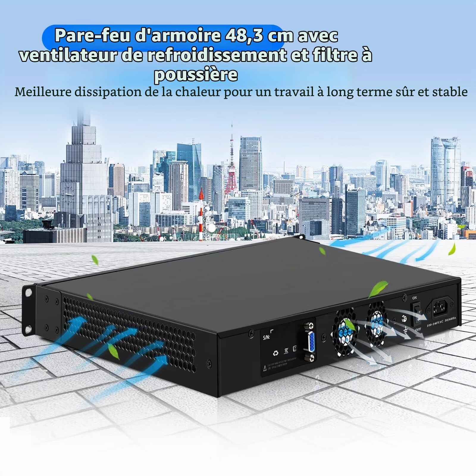 Firewall, 19 inch 1U Rackmount, OPNsense, Network Appliance, i7-3520M, 2 x SFP+ 82599es 10Gbe/6 i226V Lan/2USB/COM/VGA/SIM, DDR3 8G RAM 128G SSD