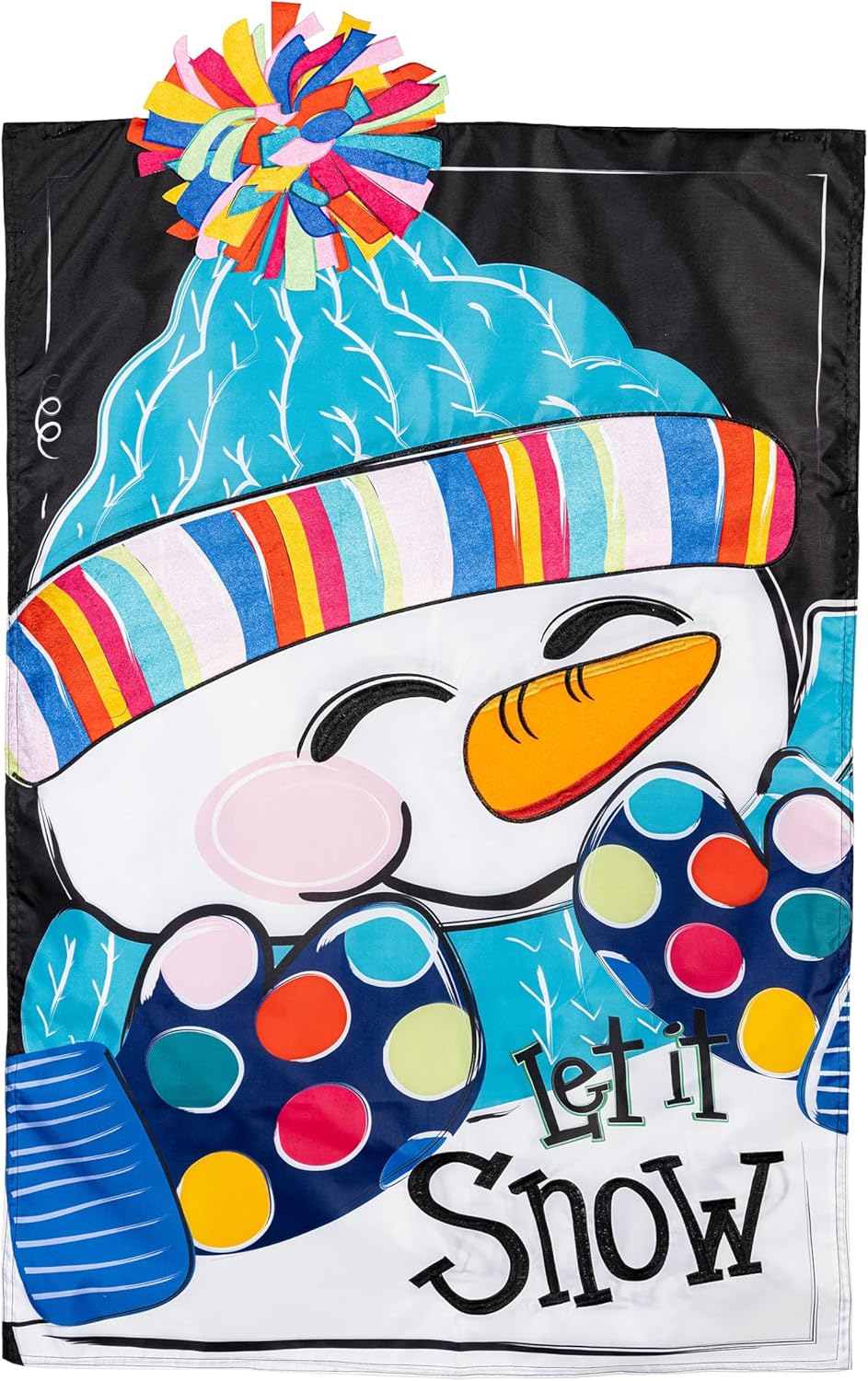 Evergreen Let It Snow-Man House Flags 28"x44" Double Sided, Welcome Garden Flags for Outside, Winter Yard Flags, Christmas Decorations for Home, Porch, Yard