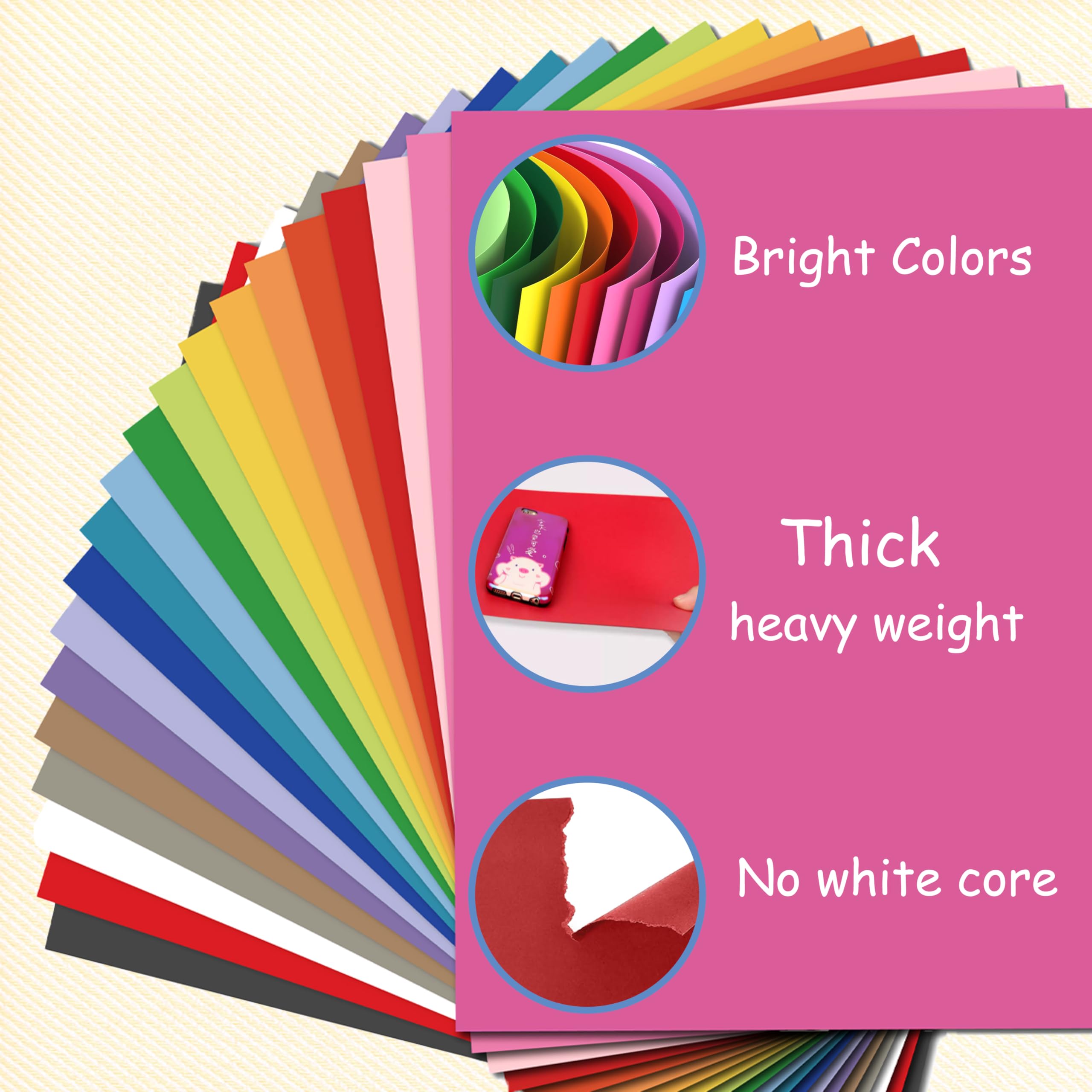 100 Fogli A4 Colorati per Origami - 10 Colori (70 g/m²) - Carta Assortita per Artigianato, Decorazione, Schizzi e Taglio