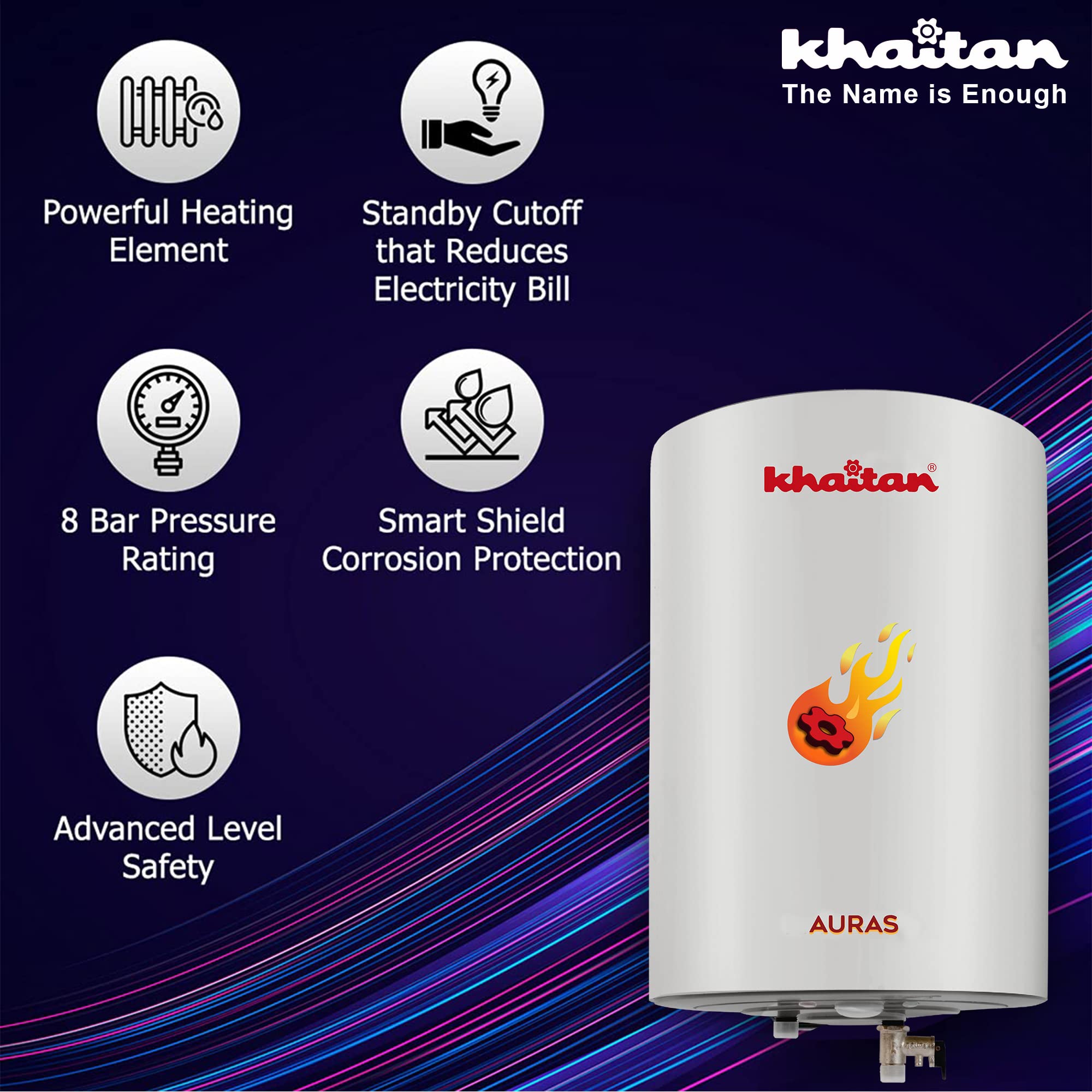 Buy Khaitan Aurus 5 Star Rated Storage Water Heater (Geyser) with Advanced  Safety Features (Wall Mounting, White) (25 Ltr) Online at Low Prices in  India - Amazon.in