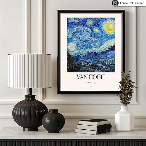 Miniatura 3 de Poster Master Póster vintage de Van Gogh, impresión retro de la noche estrellada, arte impresionista, arte celestial, regalo para él y ella,