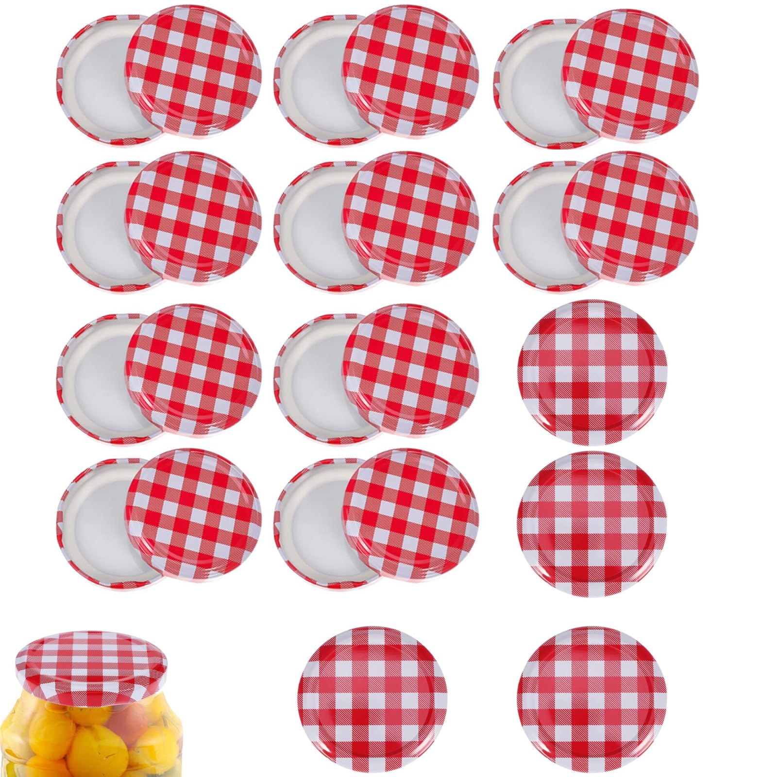 24 Pcs 65mm Jam Jar Lids, Twist Off Replacement Lids for Jars