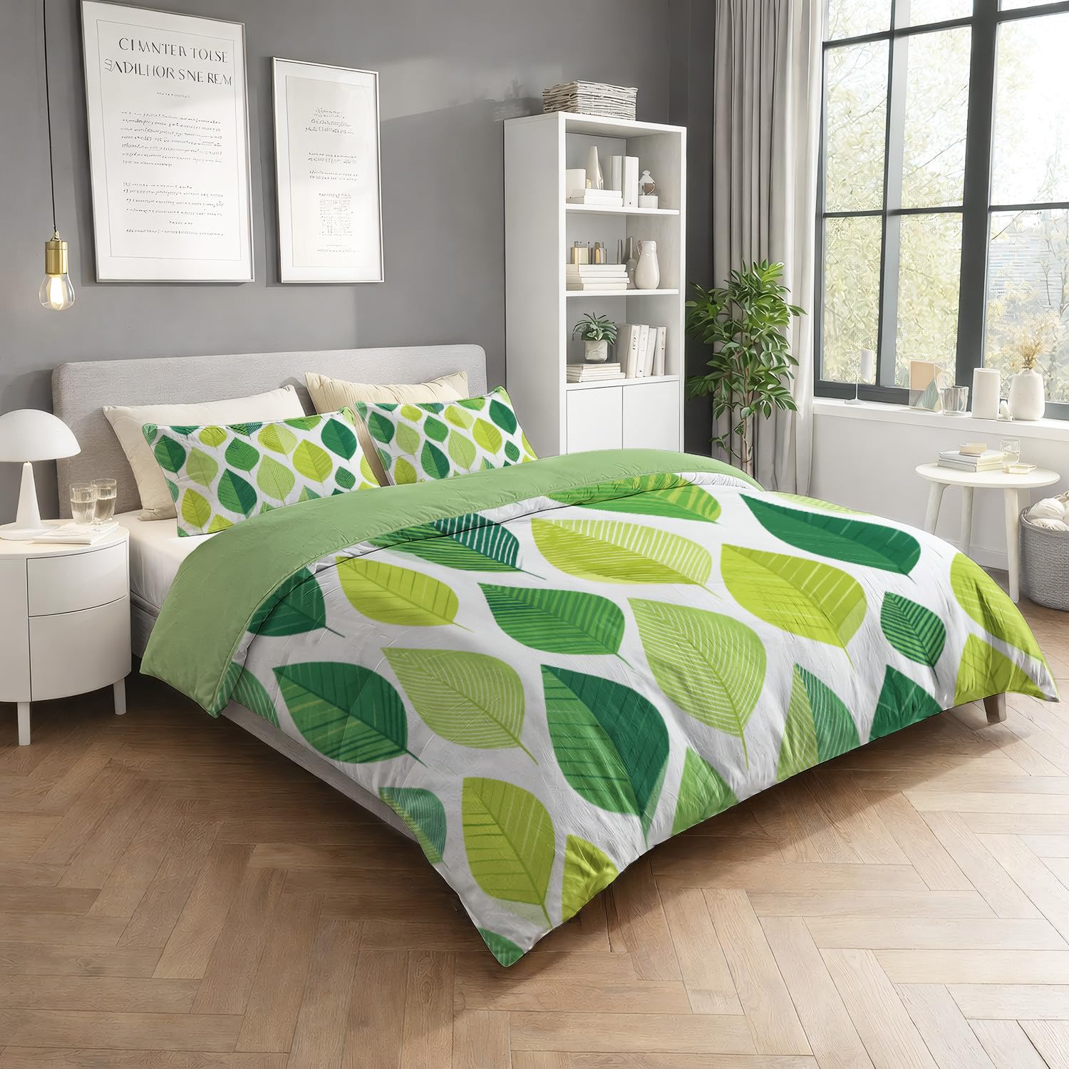 Generisch Zestawy pościeli 180 x 200 cm, zielona trawa, oddychająca, można prać w pralce, dwustronna poszwa na kołdrę z poszewką na poduszkę, miękka i nadająca się do prania, pościel z zamkiem