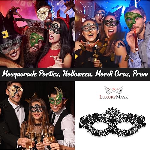 Miniatura 4 de Masquerade Mask For Women Lace Masquerade Masks for Masquerade Party, Proms, Venetian Party, Mardi Gras, Halloween & Cosplay