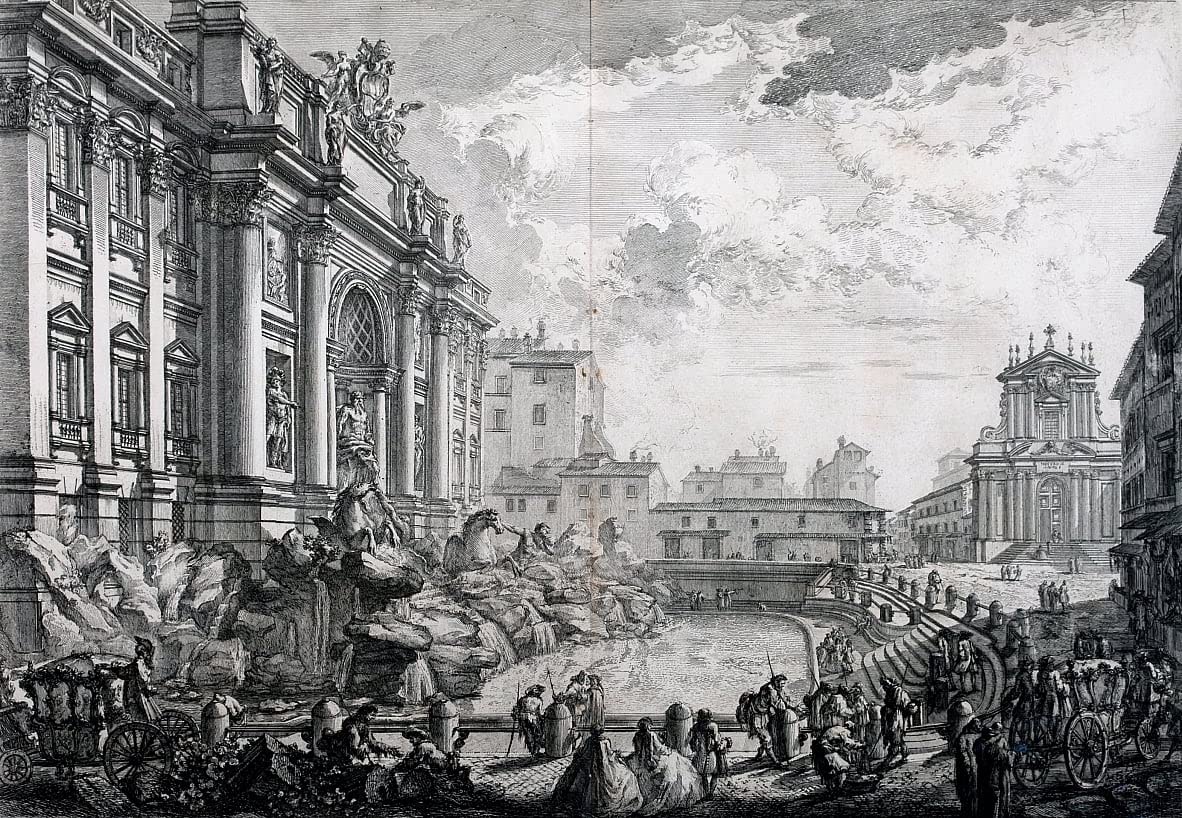 Affiche de Arts Trevi par Piranesi : toile TVLAR 60x90cm pour la décoration du salon