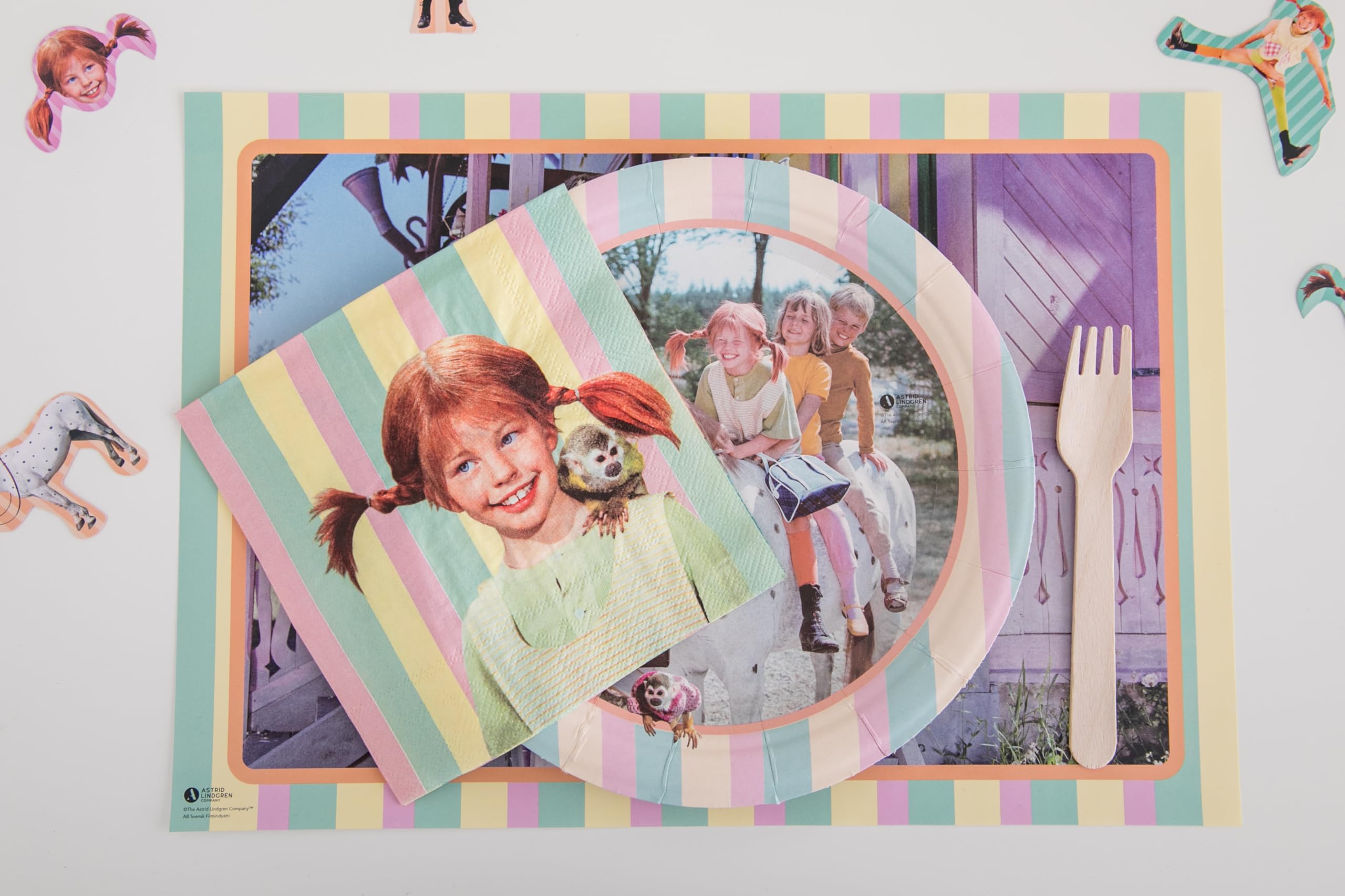 Pippi talerz do pończoch 8 sztuk // urodziny dziecka Pippi długie pończochy // akcesoria imprezowe Pippi
