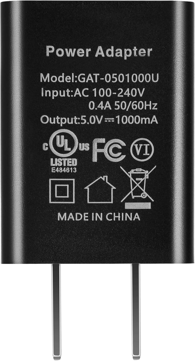 US Plug USB Power Charger, 5V 1A Power Adapter, 5W OEM Charger for  Kindle 3 4 5, Paperwhite 2 3, Power Adapter for  Kindle Paper (White, No Cable) : Electronics