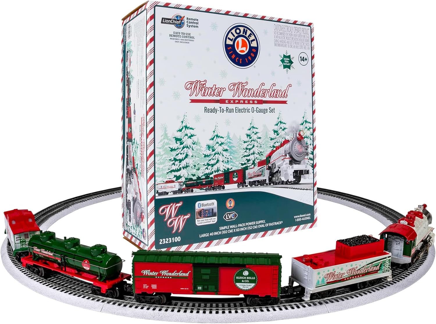 Lionel Winter Wonderland LionChief 5.0 Electric O Gauge Train Set with Bluetooth & Remote One Color Traditional