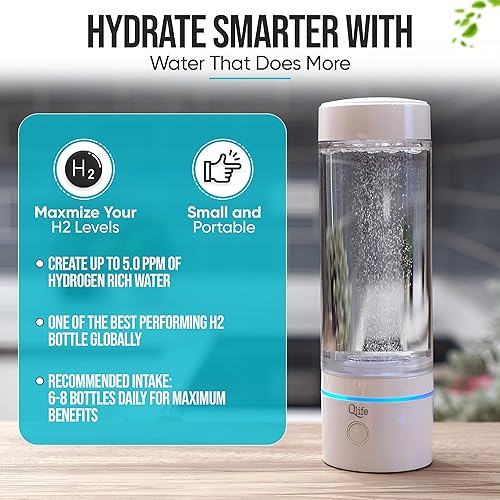 Miniatura 3 de Qlife Unidad de purificación de agua de hidrógeno molecular - Electrodo de cámara dual de 9 capas, titanio recubierto de platino, agua enriquecida