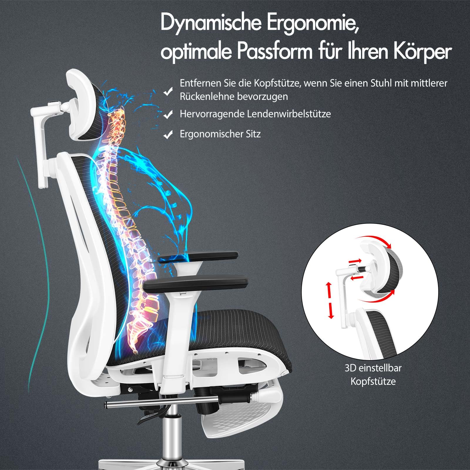 ALFORDSON Bureaustoel, stoel met hoofdsteun, computerbureaustoel... ALFORDSON Ergonomische bureaustoel met voetensteun, verstelbare... ALFORDSON Ergonomische bureaustoel voor thuiskantoor