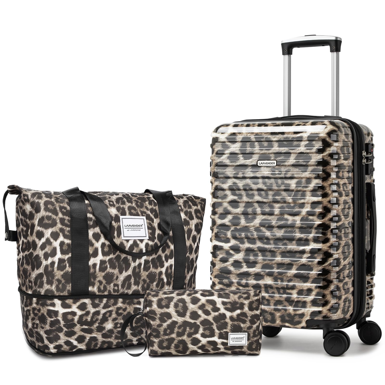 LARVENDER Carry on Luggage 22x14x9 Airline Approved Expandable 20 Inch Hardside Suitcase with Wheels TSA Lock PC ABS