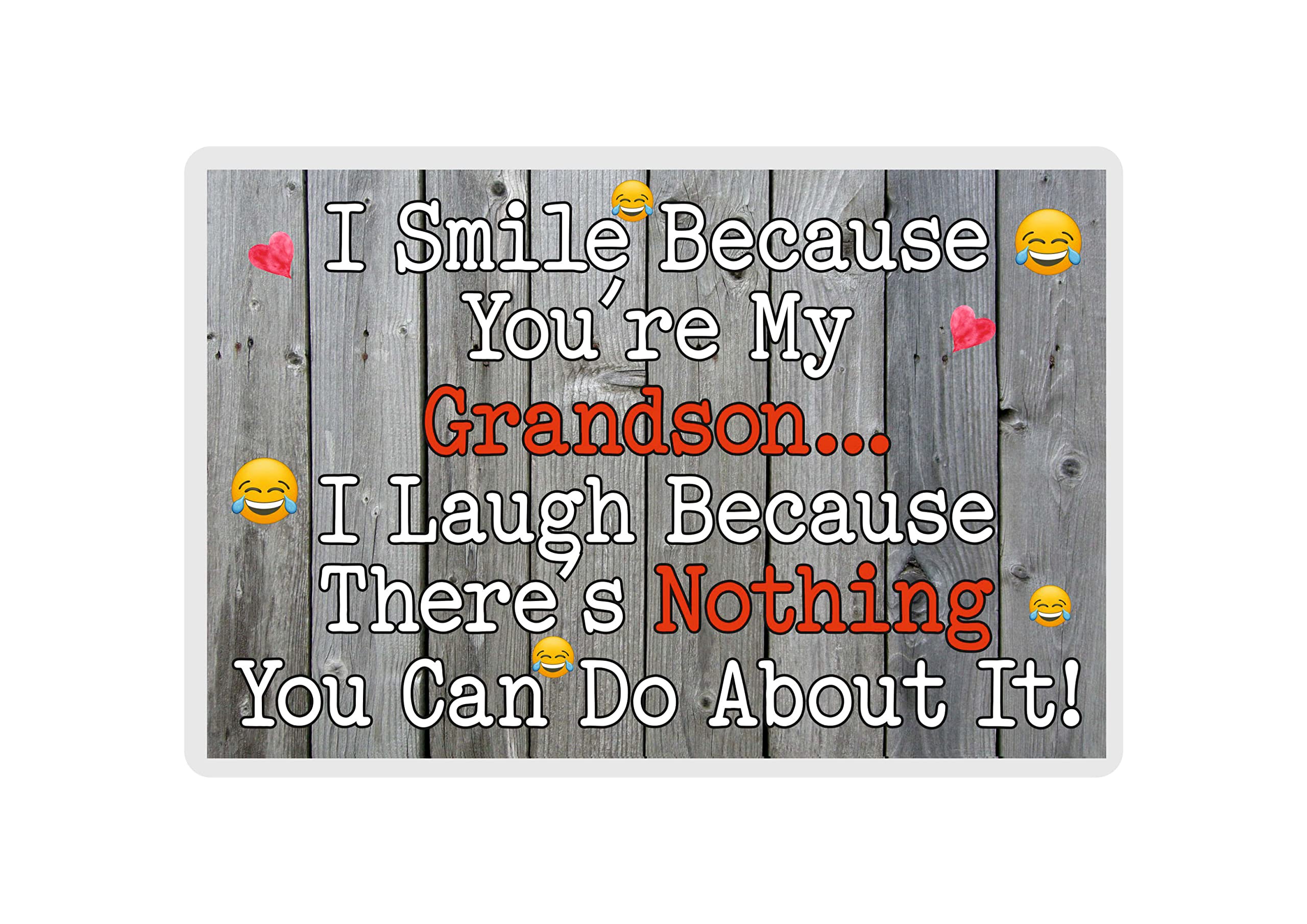 Decalarama Grandson Fridge Magnet - I Smile Because You're My Grandson - Fun Birthday Novelty Gift Present