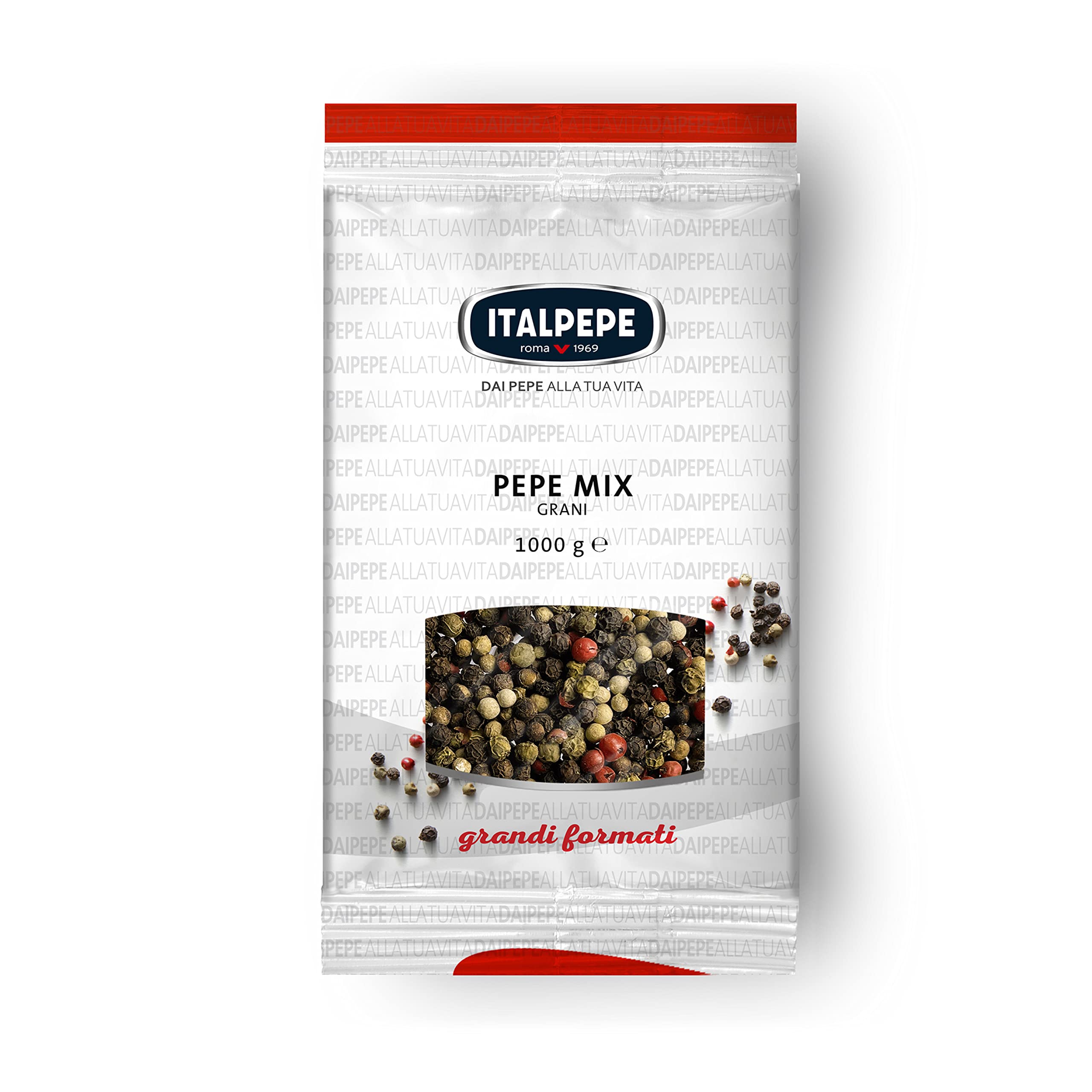 Italpepe, Pepe Mix Grani, Ideale per Dare un Sapore Leggermente Piccante ai Tuoi Piatti, Ottimi per Piatti a Base di Pesce e Secondi, Funghi, Salse e Zuppe, Confezione da 1 kg