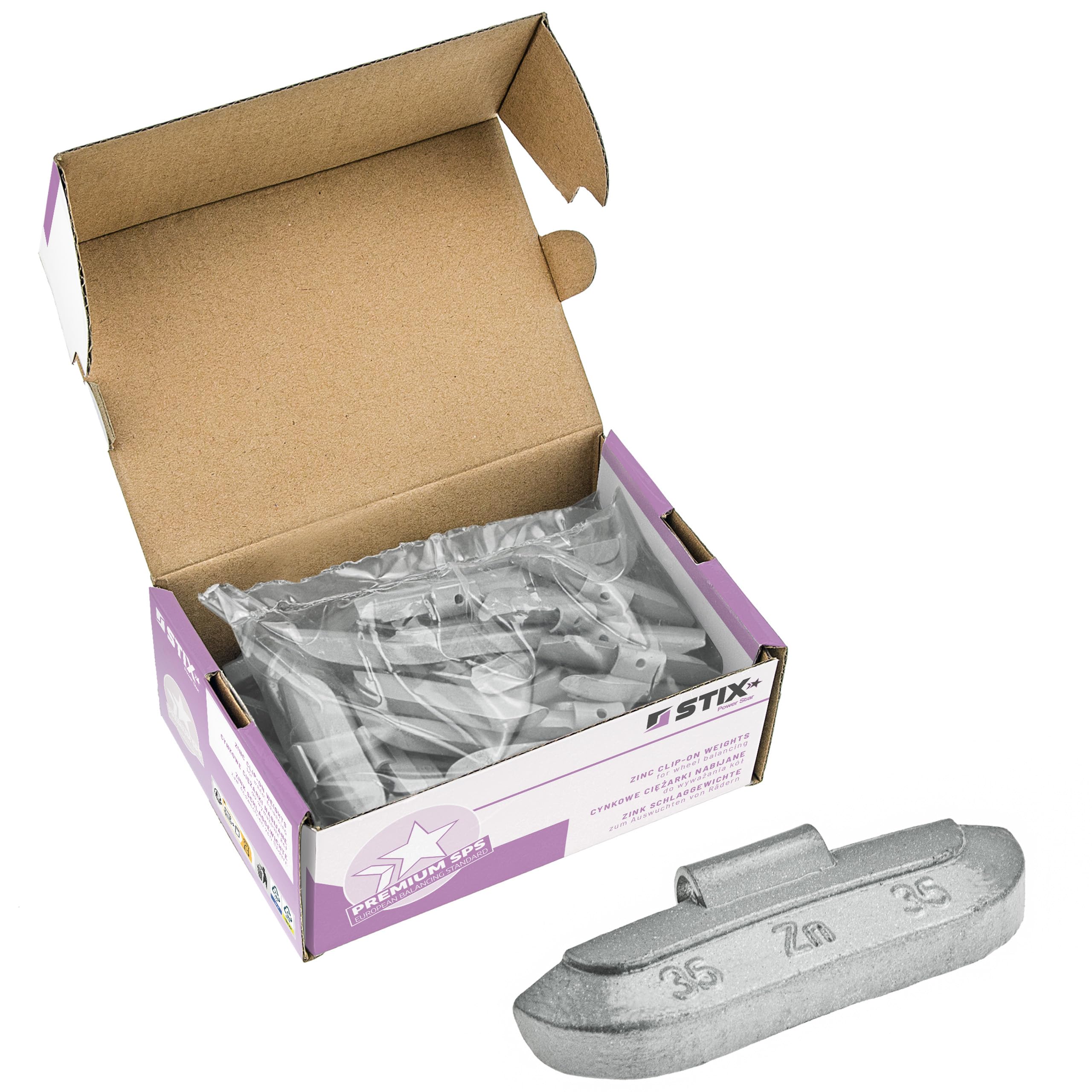 Stix 50x Schlaggewichte 35g Auswuchtgewichte ZN Sortiment Wuchtgewicht für Stahlfelgen