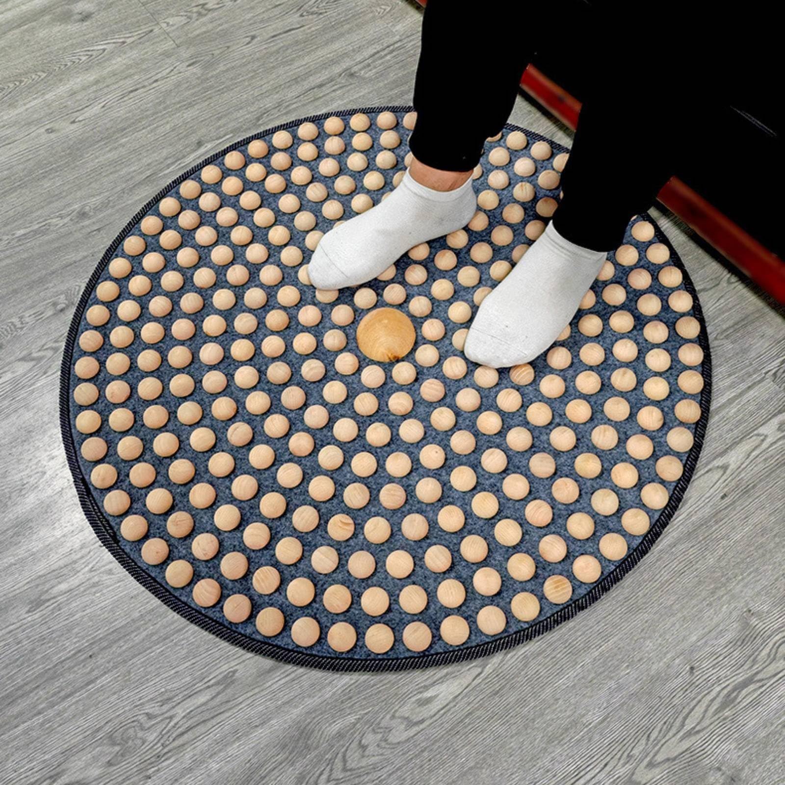 Tappetino per Digitopressione Del Piede Base Antiscivolo Tappetino Riflessologia Del Piede Portatile Accessorio Benessere per Lavoratori D'ufficio, 80CM, ConPalla