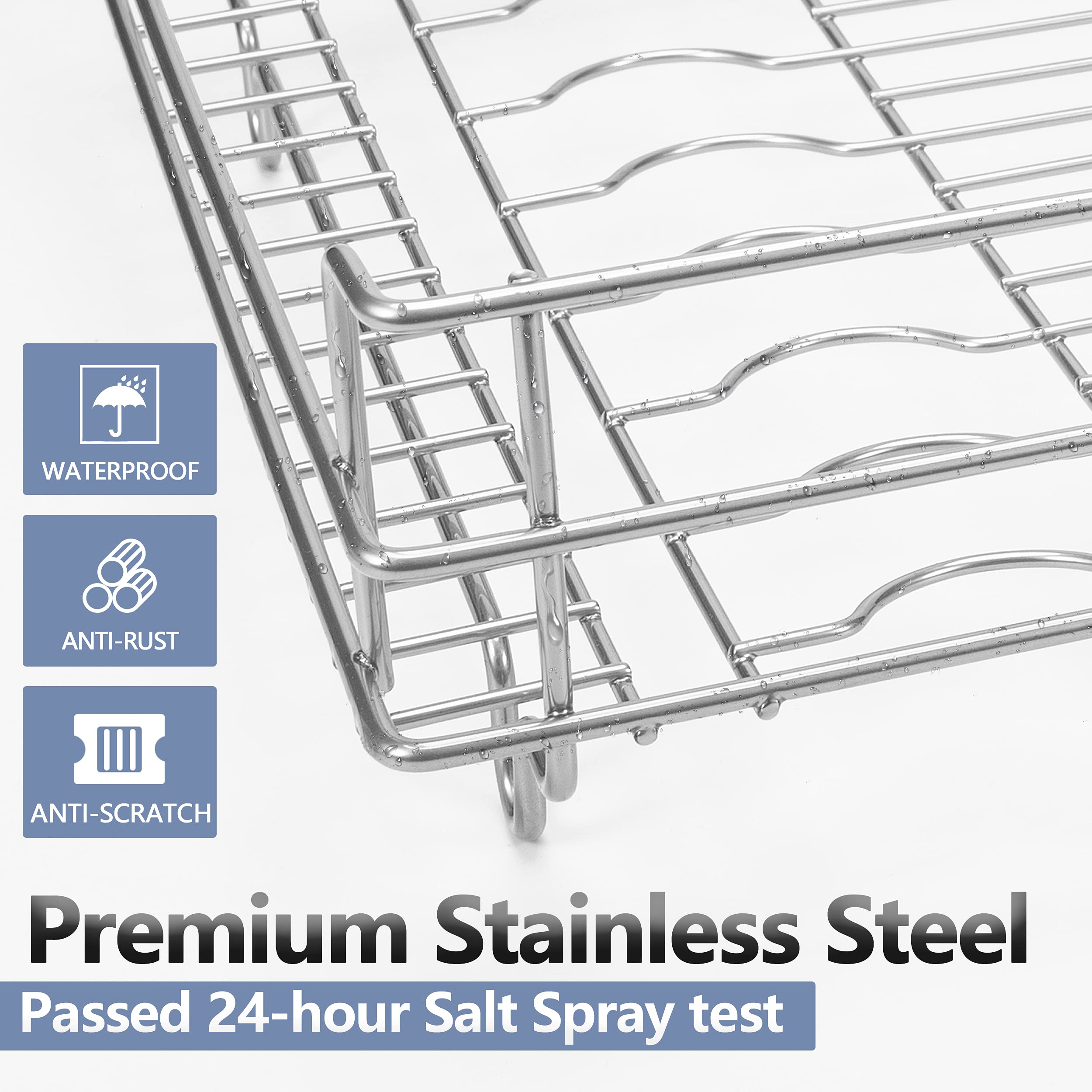 Dish Drying Rack and Drainboard Set, romision 2 Tier Large Dish Rack