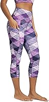 Vista 94 de ODODOS - Leggings capri de cintura alta para mujer con bolsillos, control de abdomen, no se transparentan, para entrenamiento atlético, running