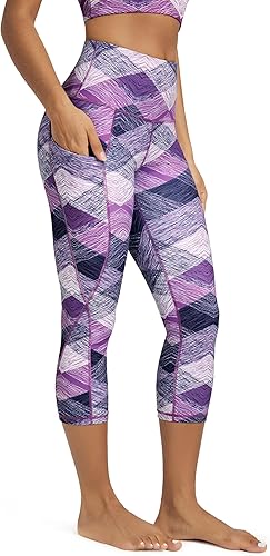 Miniatura 93 de ODODOS - Leggings capri de cintura alta para mujer con bolsillos, control de abdomen, no se transparentan, para entrenamiento atlético, running
