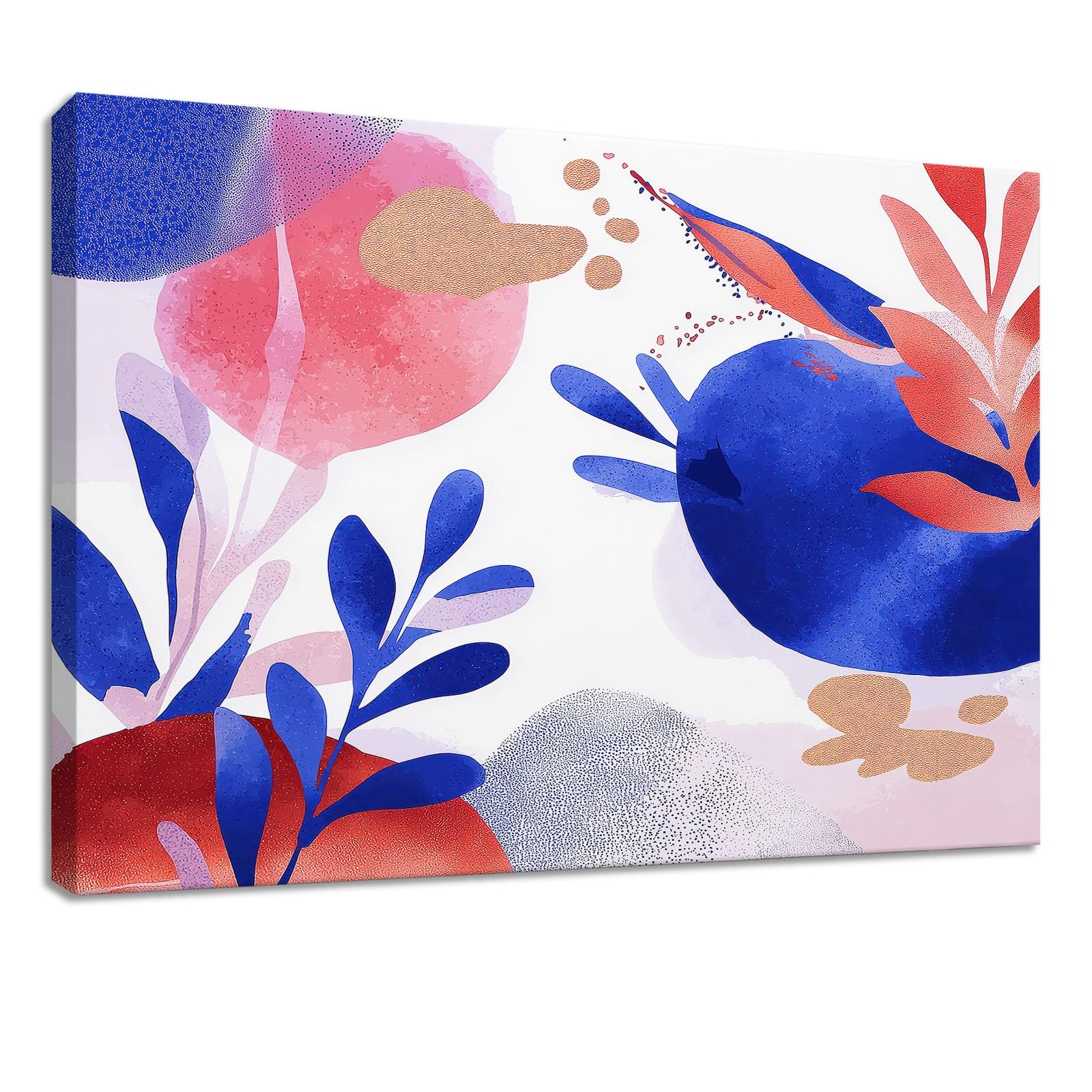 Genérico Impresión sobre lienzo abstracto, cuadro decorativo de pared, pintura, 100 x 70 cm, color blanco, planta, hoja, carteles artísticos para sala de estar, dormitorio, cocina, oficina