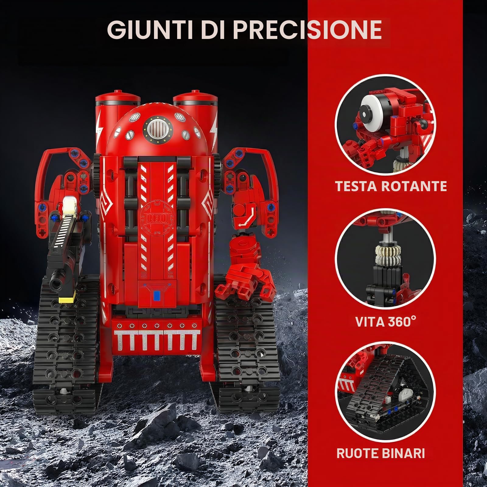 kit robot, 5-in-1 Modello Set Progetto Progetto Regalo | Kit robot: telecomando, coding tramite app, tracciamento percorso e mobilità cingolata; apprendimento, regali, progetti