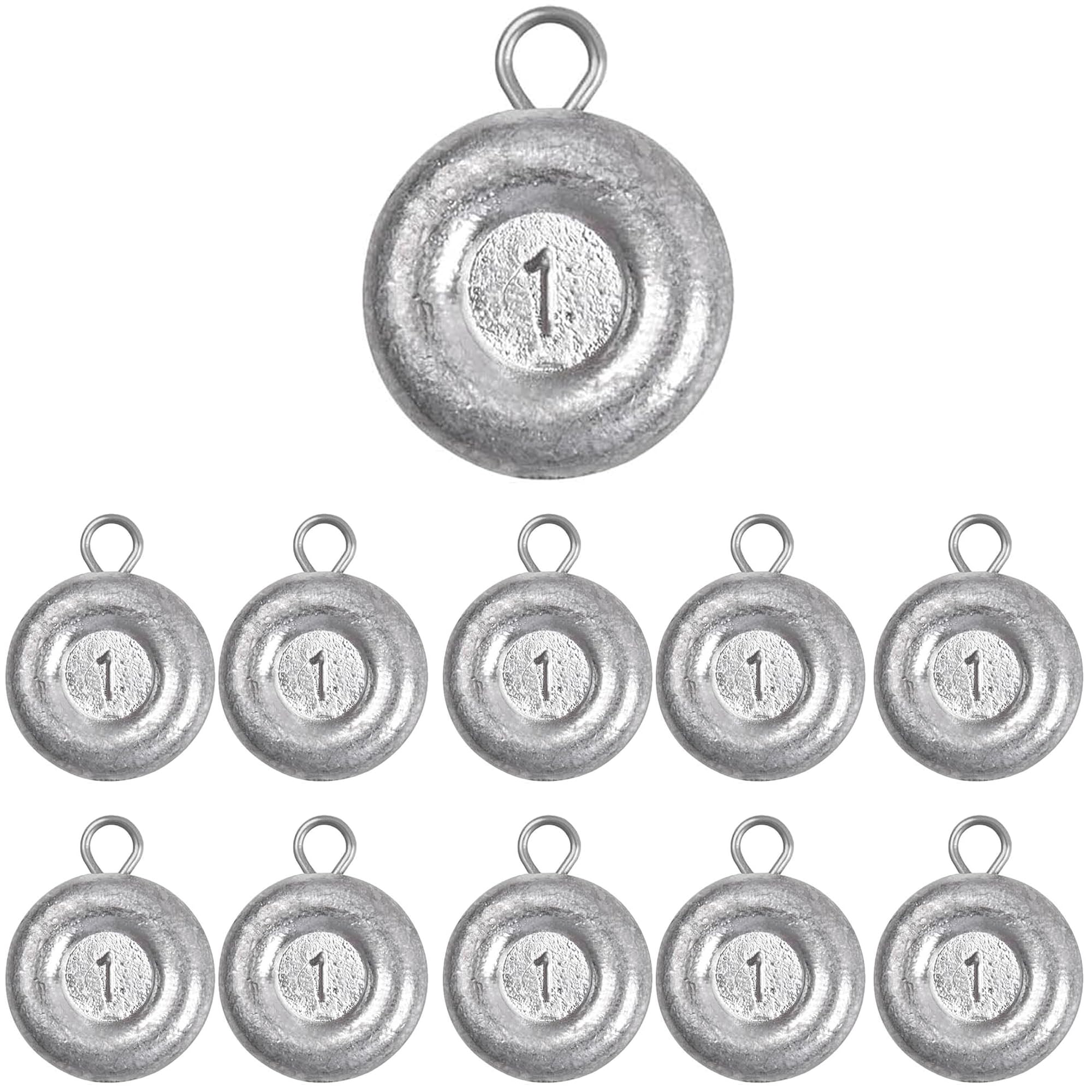 Fishing Coin Weight Disc Fishing Sinker Saltwater Surf Fishing Inline Trolling Catfishing Weight Sinker Fish Gear Tackle 1OZ 2OZ 3OZ 4OZ 5OZ 6OZ 8OZ (1oz - 10pcs)