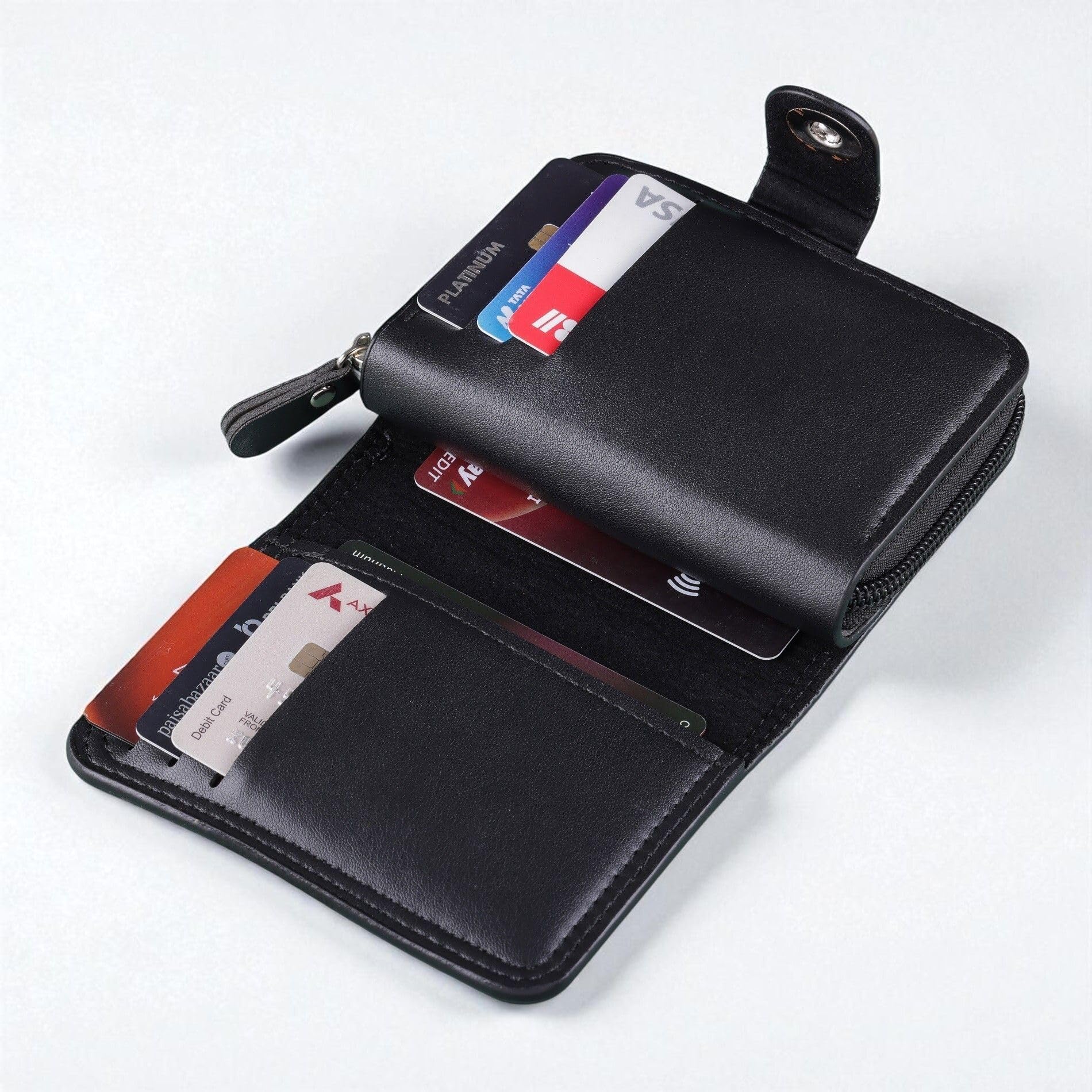 Slim Skinny Fit Card Wallet for Men and Women (SZNMagnnet Black cardWG33264291)-image-36