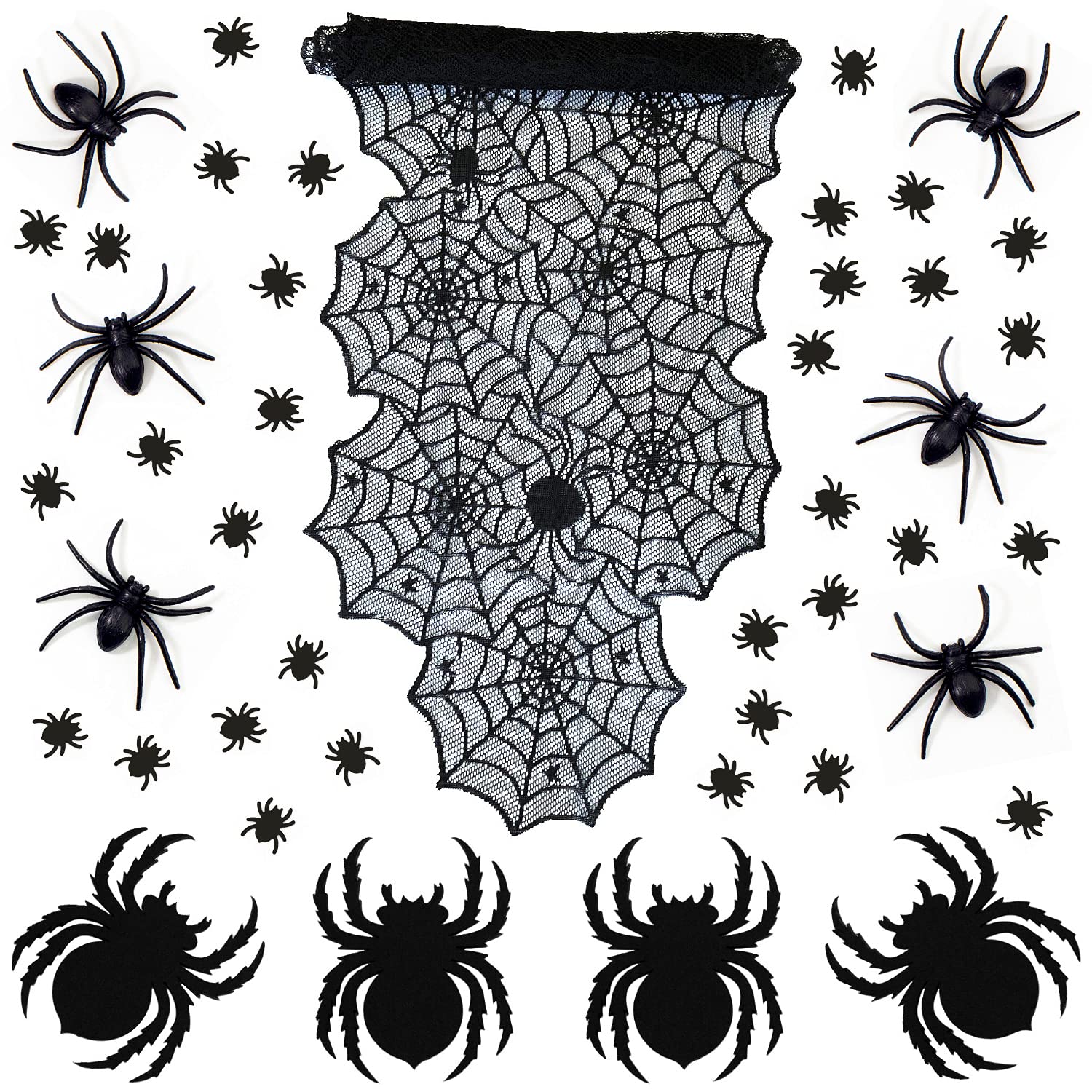 Horror Streudeko Set – 50 Spinnen, 4 Kakerlaken, 2 Ratten, 6 Augen, Für Halloween & Karneval