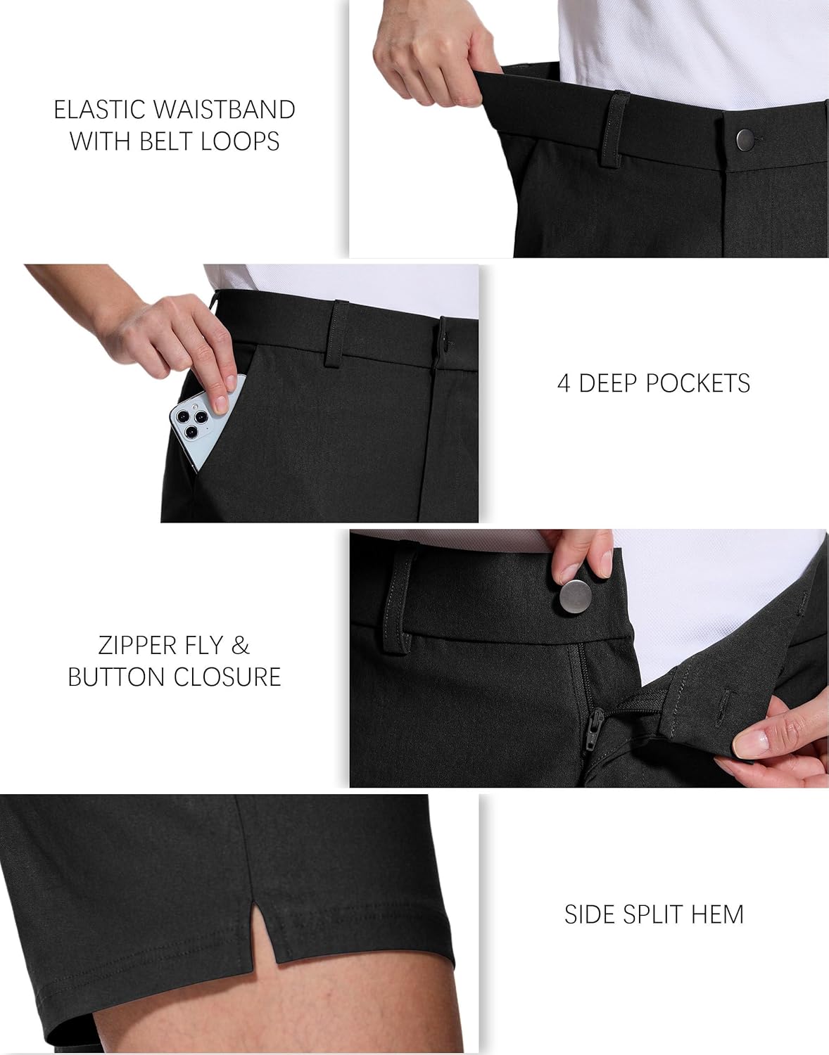 Womens Dressy Casual Shorts 5" Strechy Quick Dry with Pockets for Golf Work Outdoor Hiking - Image 4