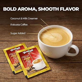 Vinacafe 20 cts 3 in 1 Vietnamese Instant Coffee Gold Red Strong Rich Blend, 20 Sachets (Single)