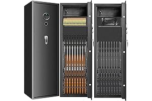 7-8 Fireproof Biometric Gun Safes for Home Rifle and Pistols
