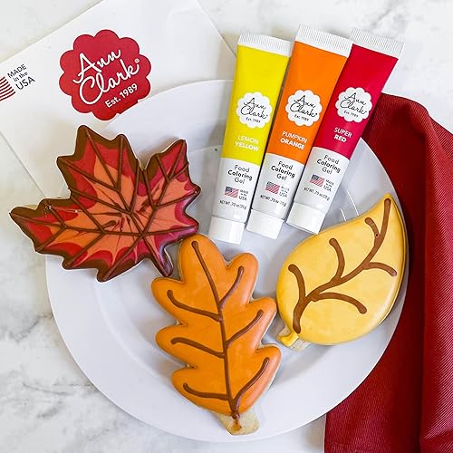 Juego de 6 cortadores de galletas y gel colorante para alimentos, fabricado en Estados Unidos por Ann Clark