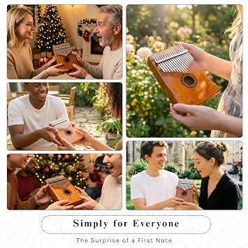 Newlam Kalimba Thumb Piano 17 Keys, Portable Mbira Finger Piano Gifts for Kids and Adults Beginners